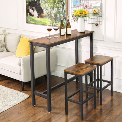 Table de bar BARTIS marron/noir