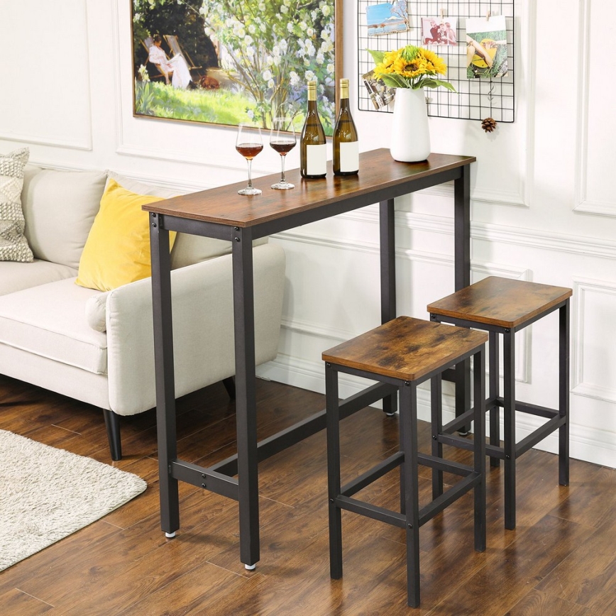 Table de bar BARTIS marron/noir