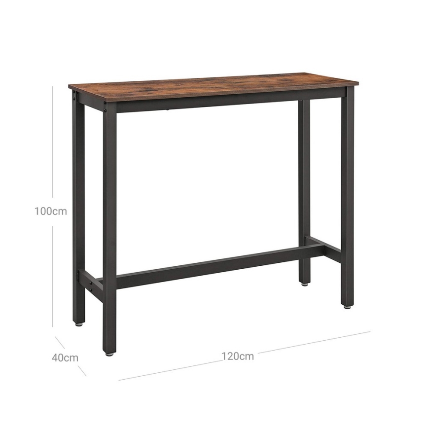 Table de bar BARTIS marron/noir