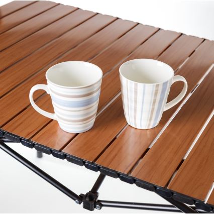 Table de camping avec plateau roulant 54x93 cm