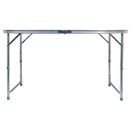 Table de camping pliable + 4x chaise blanc/chrome mat