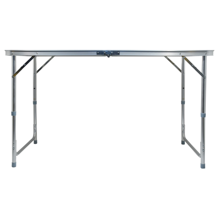 Table de camping pliable + 4x chaise blanc/chrome mat