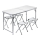 Table de camping pliable + 4x chaise blanc/chrome mat