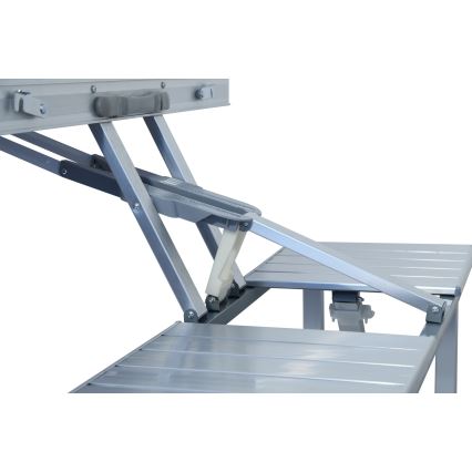 Table de camping pliable avec chaises blanc/chrome mat