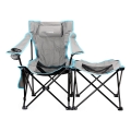 Table de camping pliable + chaise gris/bleu