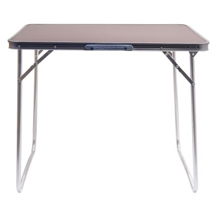 Table de camping pliable marron/chrome mat
