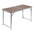 Table de camping pliable marron/chrome mat