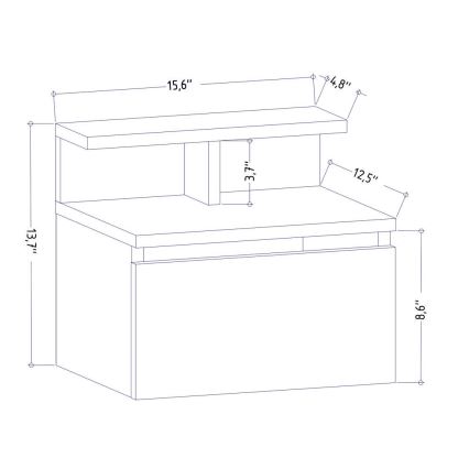 Table de chevet ALICE 39,8x35 cm blanc