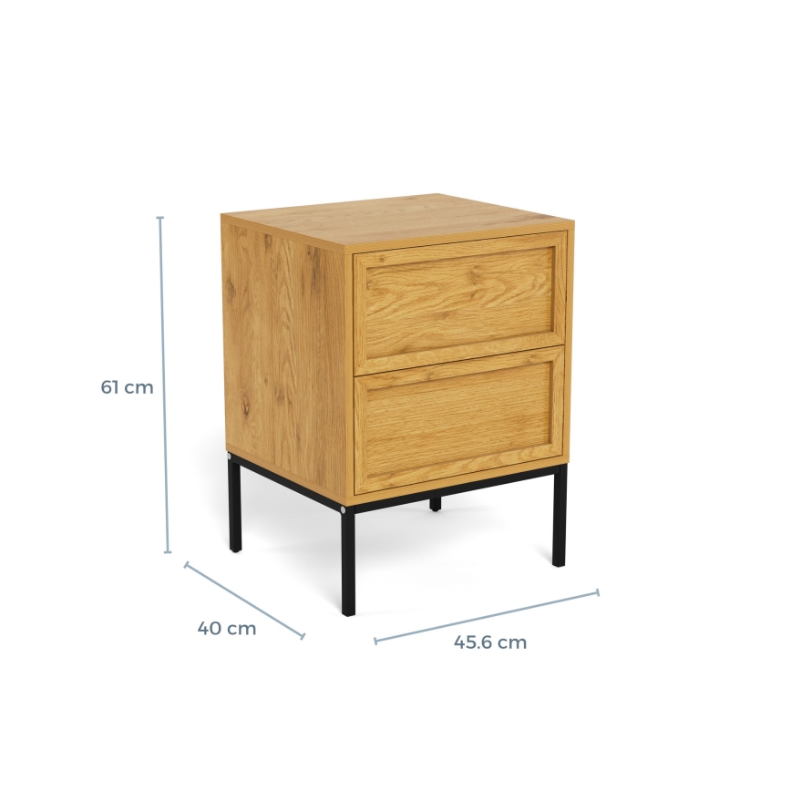 Table de chevet ALIN 46x40 cm, marron clair