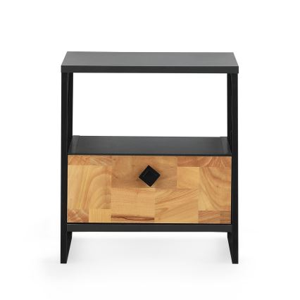 Table de chevet ALTUNIZADE 50x45 cm noir/marron