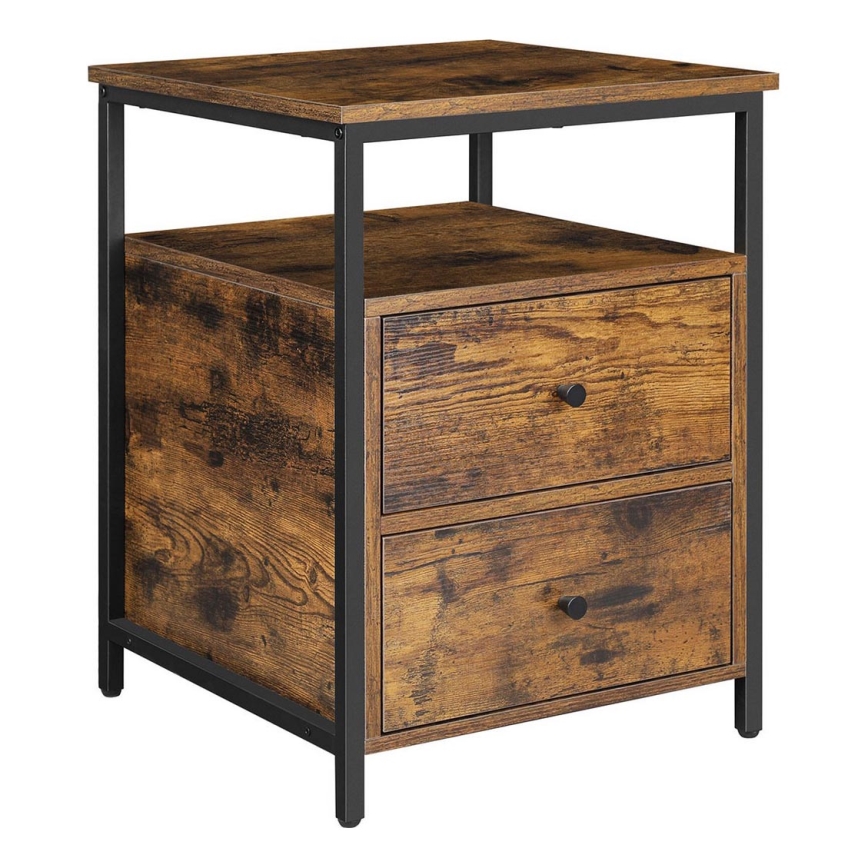 Table de chevet ARIN marron/noir