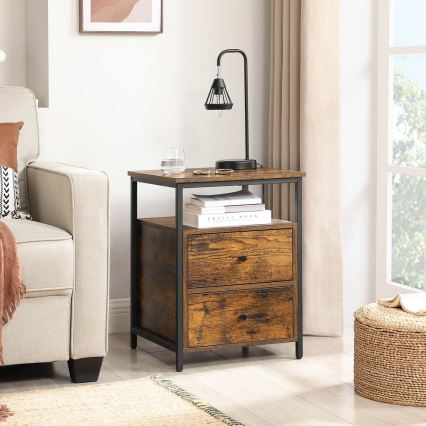 Table de chevet ARIN marron/noir