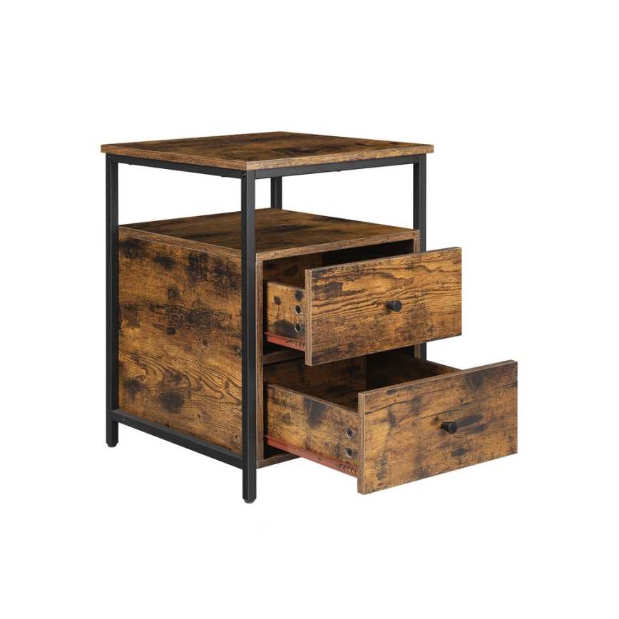 Table de chevet ARIN marron/noir