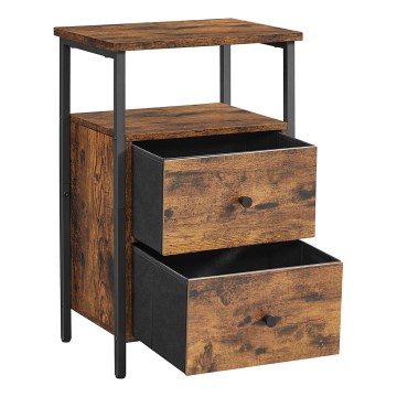 Table de chevet ARIN marron/noir
