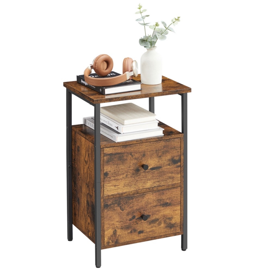 Table de chevet ARIN marron/noir