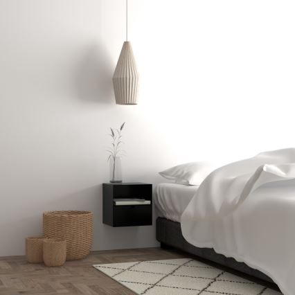 Table de chevet avec option de fixation murale BEKIM noir