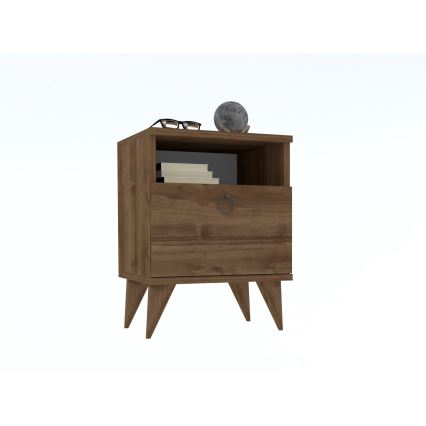 Table de chevet BARLO 40x37 cm marron