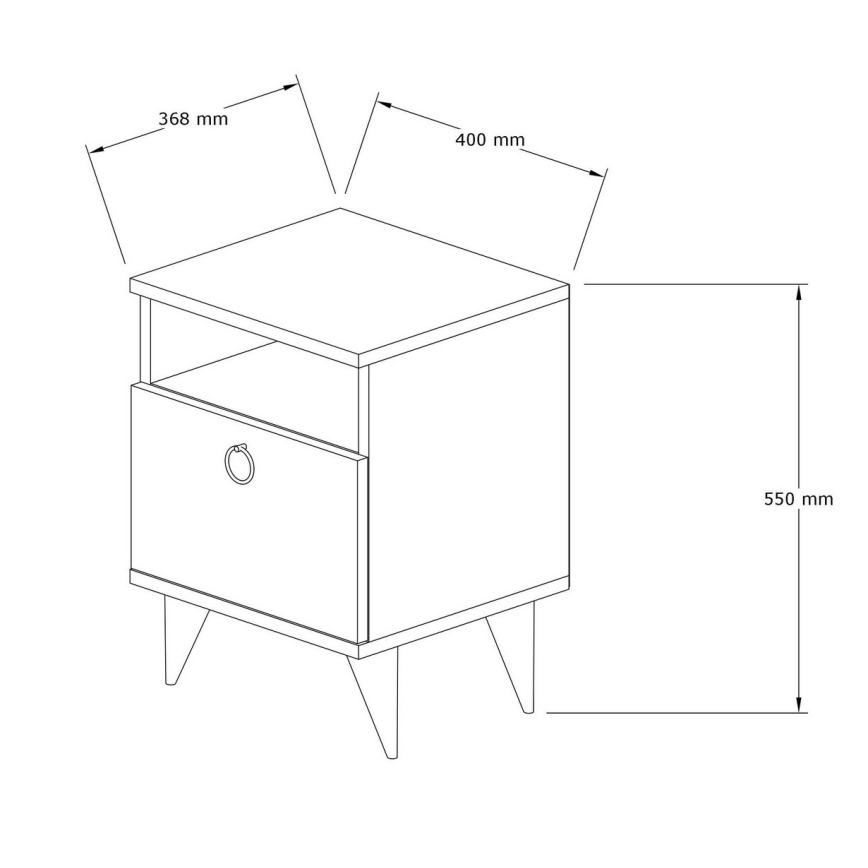 Table de chevet BARLO 40x37 cm marron