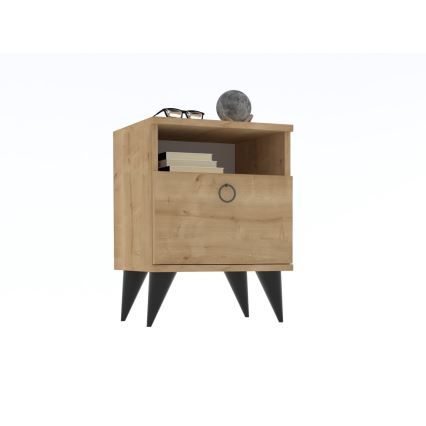 Table de chevet BARLO 50x40 cm beige