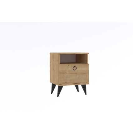Table de chevet BARLO 50x40 cm beige