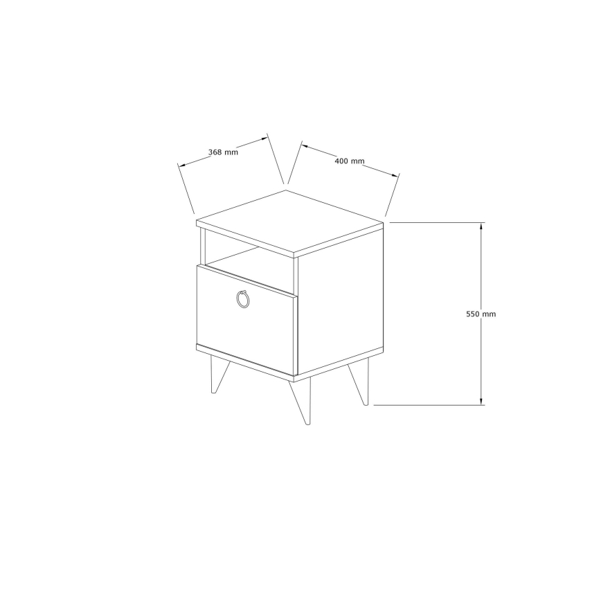 Table de chevet BARLO 50x40 cm beige