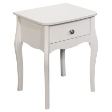 Table de chevet BAROQUE 55x45 cm blanc