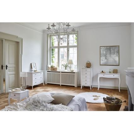 Table de chevet BAROQUE 55x45 cm blanc