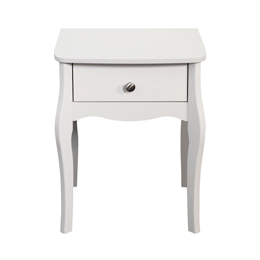 Table de chevet BAROQUE 55x45 cm blanc