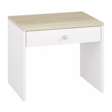 Table de chevet BUBO 58x69 cm blanc/beige
