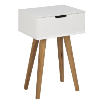 Table de chevet CARLY chêne/blanc