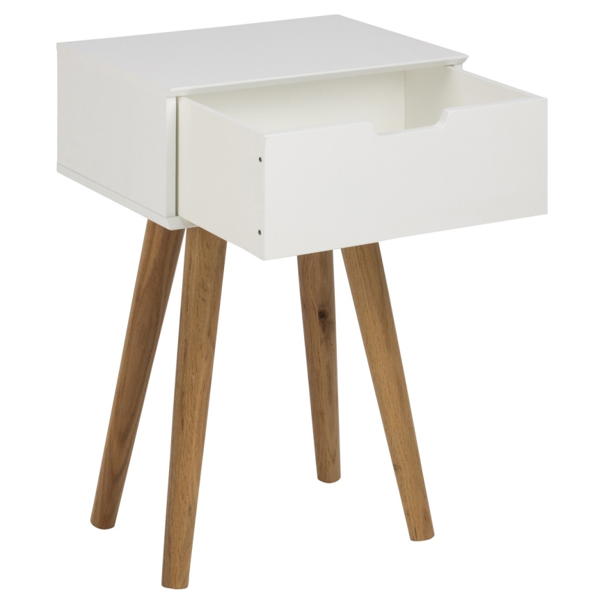 Table de chevet CARLY chêne/blanc