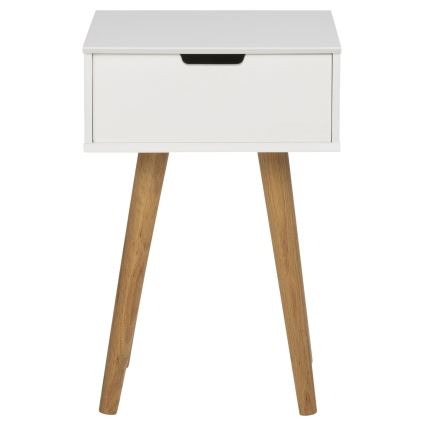 Table de chevet CARLY chêne/blanc