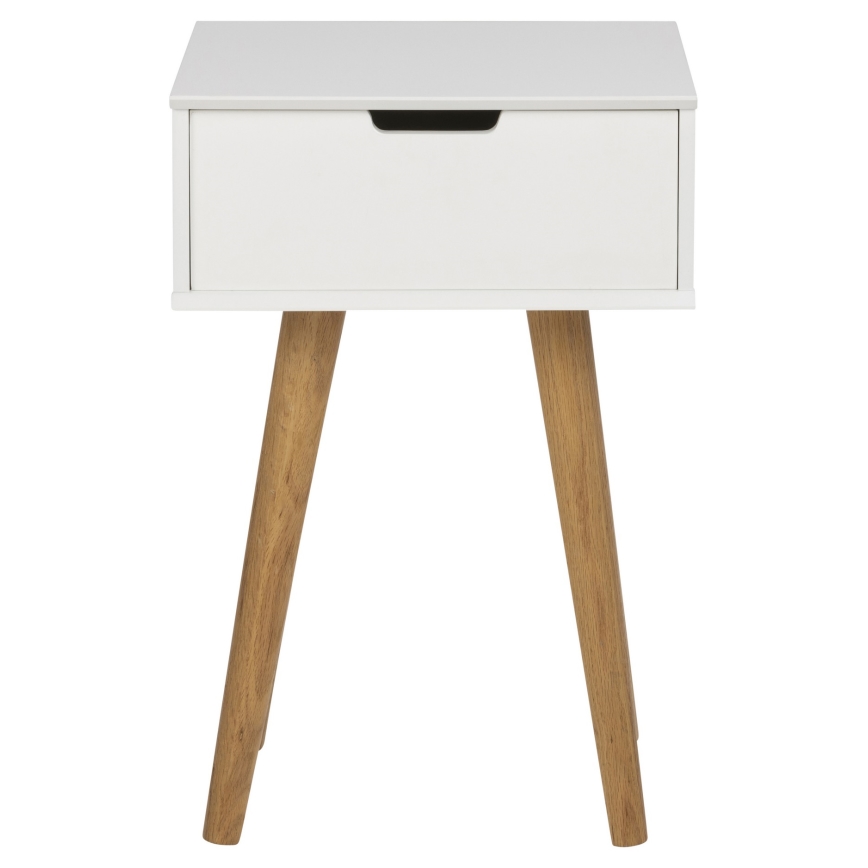 Table de chevet CARLY chêne/blanc