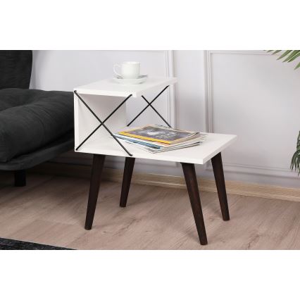 Table de chevet CROSS 55x50 cm blanche