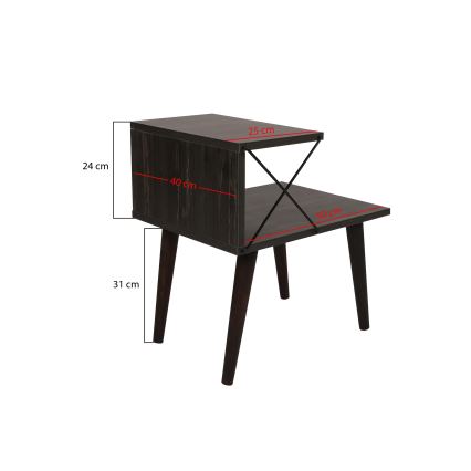 Table de chevet CROSS 55x50 cm marron