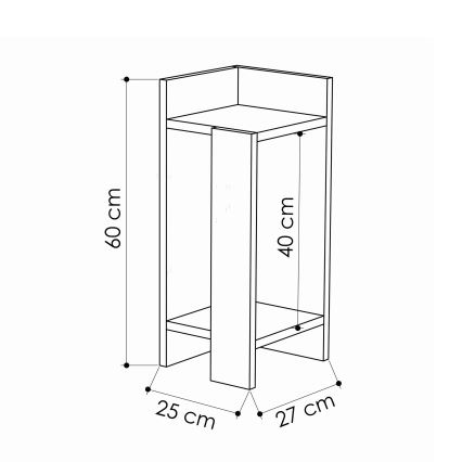 Table de chevet ELOS 60x25 cm marron/anthracite