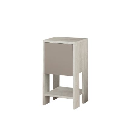 Table de chevet EMA 55x30 cm blanche/beige