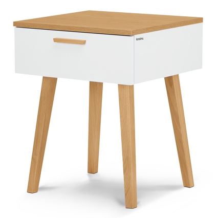 Table de chevet FRISK 60x48 cm chêne naturel/blanc