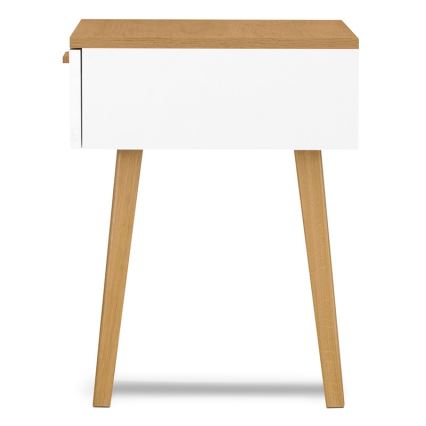 Table de chevet FRISK 60x48 cm chêne naturel/blanc