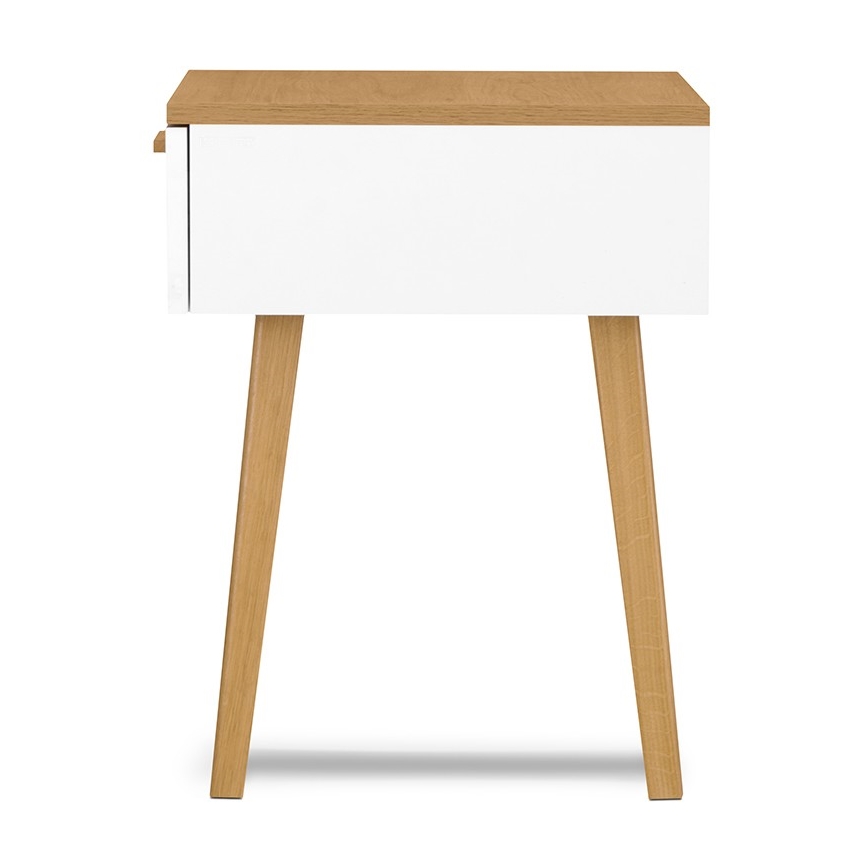Table de chevet FRISK 60x48 cm chêne naturel/blanc
