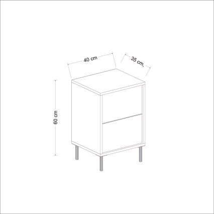 Table de chevet IMAJ 60x40 cm anthracite