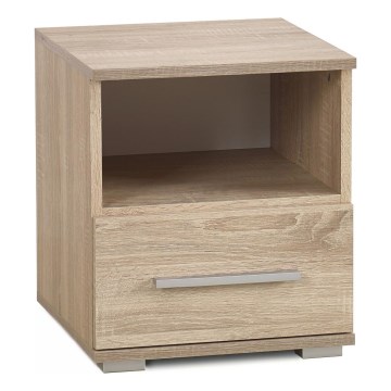 Table de chevet LIMA 44x40 cm beige/chêne sonoma