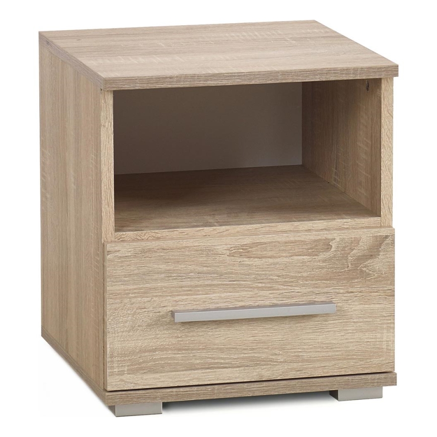 Table de chevet LIMA 44x40 cm beige/chêne sonoma