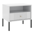 Table de chevet LUE 54x39 cm blanche/noire