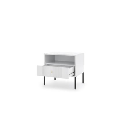 Table de chevet LUE 54x39 cm blanche/noire