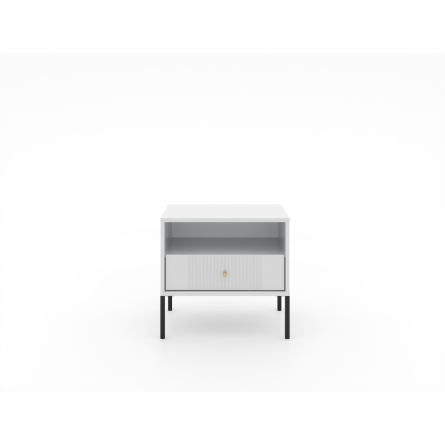 Table de chevet LUE 54x39 cm blanche/noire