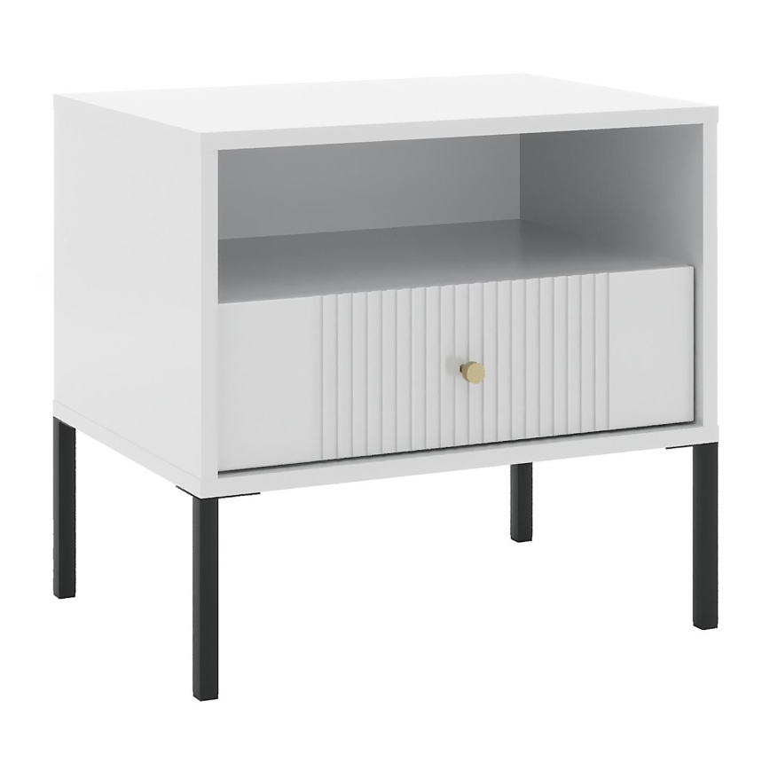 Table de chevet LUE blanche/noire