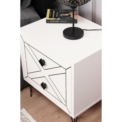 Table de chevet LUNA 50x55 cm blanc