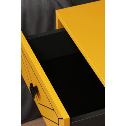 Table de chevet LUNA 55x50 cm jaune