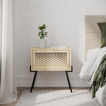 Table de chevet NAIVE 51x48 cm beige